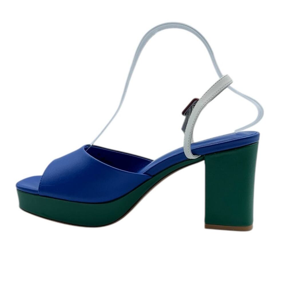 Charlotte Stone Babette Platform Mule Heel Colorblock Royal Multi Size 9 - Picture 3 of 10